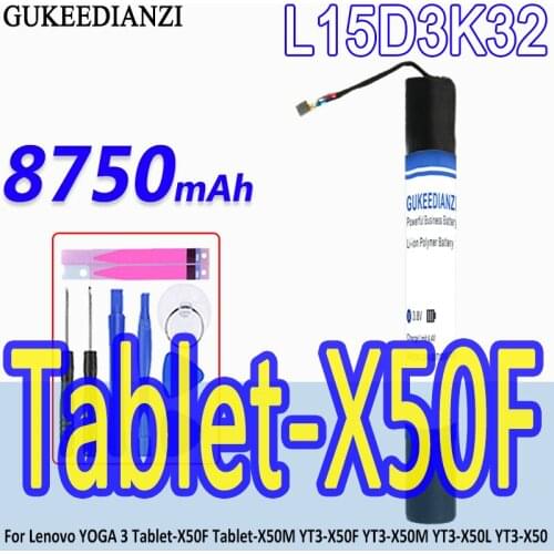 GUKEEDIANZI High Capacity Battery L15D3K32 L15C3K32 8750mAh For Lenovo YOGA 3 Tablet-X50F Tablet-X50M YT3-X50F YT3-X50M YT3-X50L