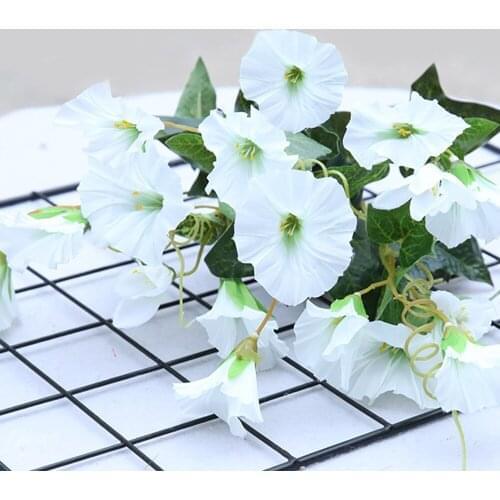 Artificial Morning Glory Flowers Simulated Petunia Wedding Home Decor Fake Flowers For Garden Home Wedding Decoration Rose White