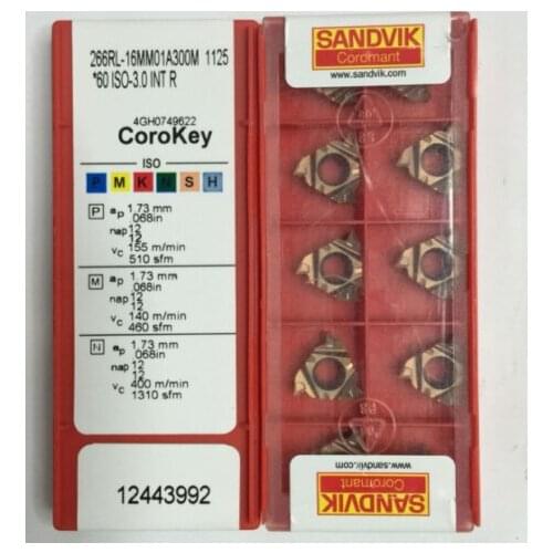 10PCS CARBIDE INSERT 266RL-16MM01A300M 1125