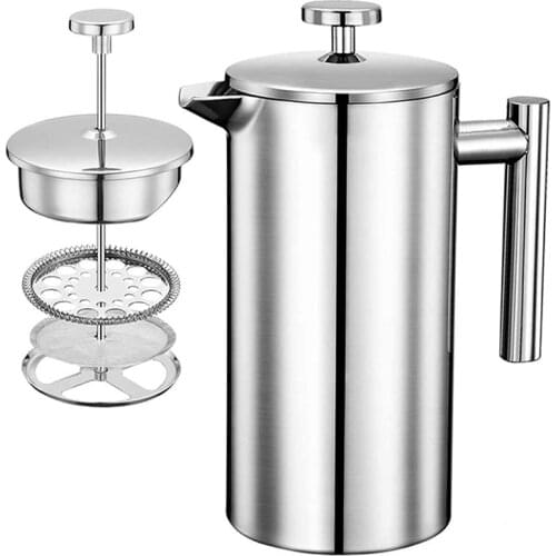 350ML Coffee Pots Double Layer Stainless Steel Coffee And Tea Maker French Press Heat Preservation Mug