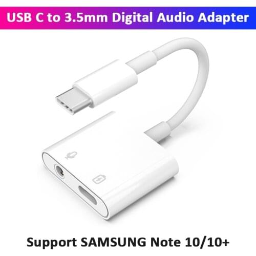 Type C Charge and Earphone 2 In 1 Adapter w/ DAC 3.5mm Earphone Jack for SAMSUNG Note 10 Pixel Huawei OnePlus Xiaomi Oneplus