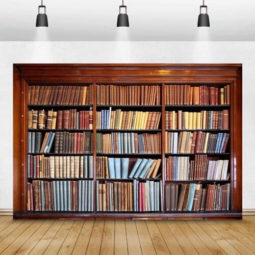 Laeacco Study Room Decor Bookshelf Library Children Portrait Photography Backdrops Photo Backgrounds For Photo Studio Photophone
