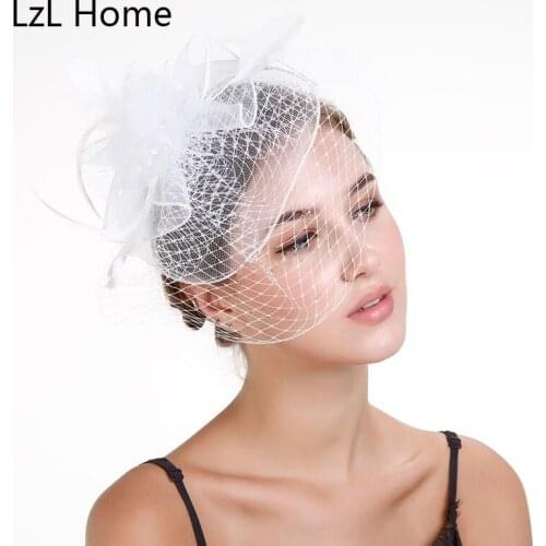 LZL HomeBoutique hair accessories net gauze bride face shading tiara catwalk hair accessories fashion net gauze hat wholesale