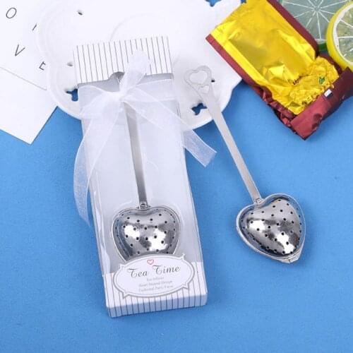 Practical Small Gift Stainless Steel Tea Strainer Wedding Souvenirs Green White Box Gift Favors And Wedding Gifts