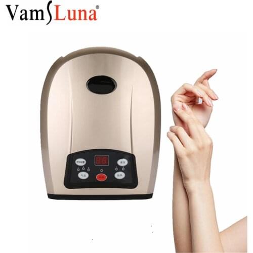 Electric Acupressure Palm Hand Finger Massager with Air Pressure Heat Compress and LCD Display for a Gift of Fingers Strain/Numb