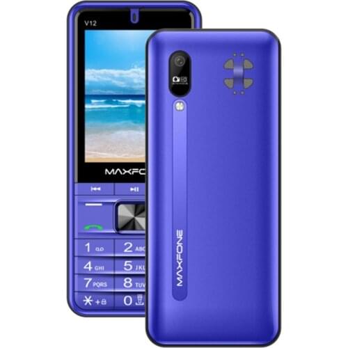 Maxfone V12 Push Button Mobile Phone 2.8" Quad Sim Keyboard Bluetooth Flashlight MP3 Radio Camera BigHorn 4SIM Cheap Telephone