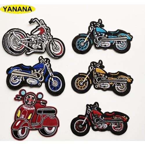 Motorcycle Badges Embroidered for Clothing DIY Stripes Applique Clothes Stickers Iron on Creative Badges Parches