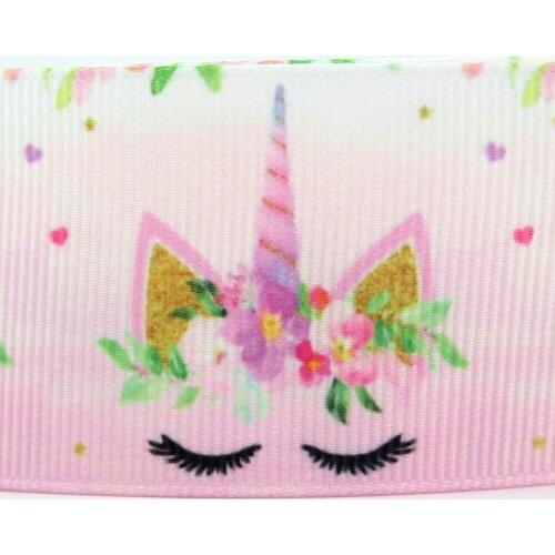 Cartoon Symphony Unicorn printed grosgrain ribbon 9-75mm DIY handmade materials wedding gift wrap tape ribbons