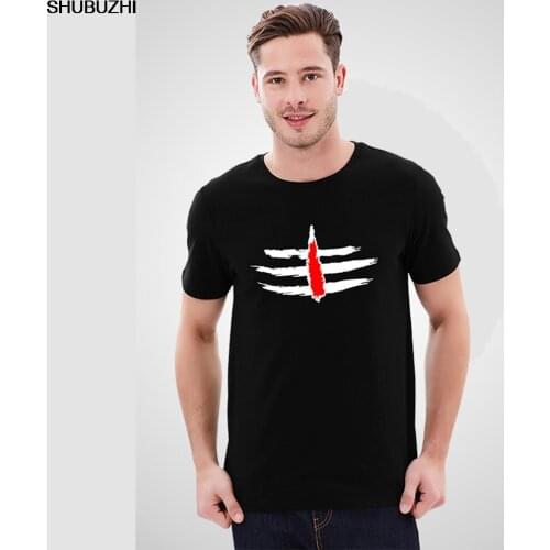 Men Black Tee Shiv Tilak T-shirt Brand Casual Shirt Man Top Wear Cotton Tee Daily Shirt Male Wear Casual Clothes