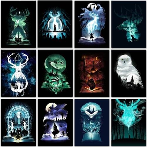 5D DIY Diamond Painting Kit Paint animal deer owl cat Black Cartoon Full Square&Round embroidery mosaic Cross stitch home decor