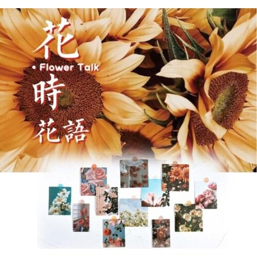 46pcs/box natural scenery flower plant DIY stationery stickers book journaling stationery