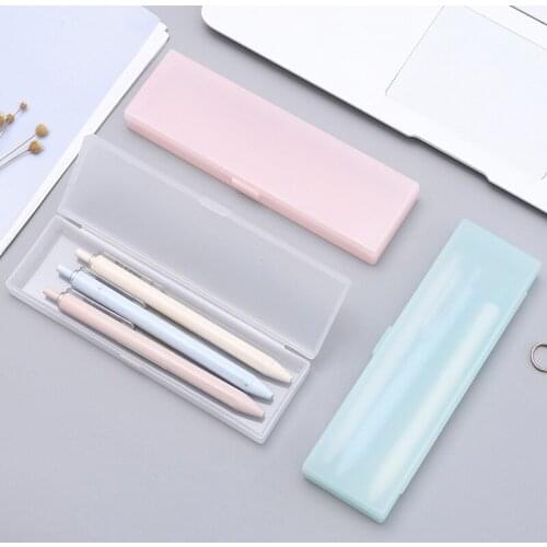 1pcs small translucent frosted storage pencil case stationery box simple solid colored multifunction creative pencil case