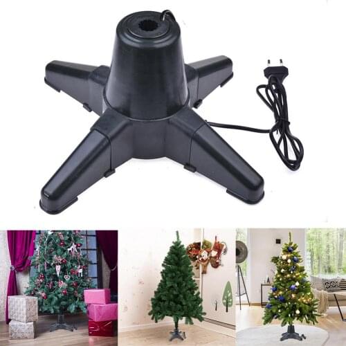 2021New Year Christmas Tree Base Decor Christmas Tree Stand Electric 360 Degree Rotating Base Christmas Tree Rotating Standing