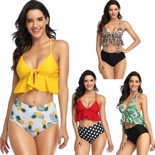 New European and American Hot Bikini Flying Lace-up Split Swimsuit Swimwear Women