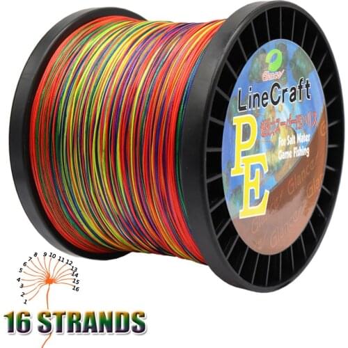 PE 16 Strands Braided Fishing Line 300m 500m 1000m 1500m Super Strong Japan Multifilament Fishing Line for Sturgeon Fishing