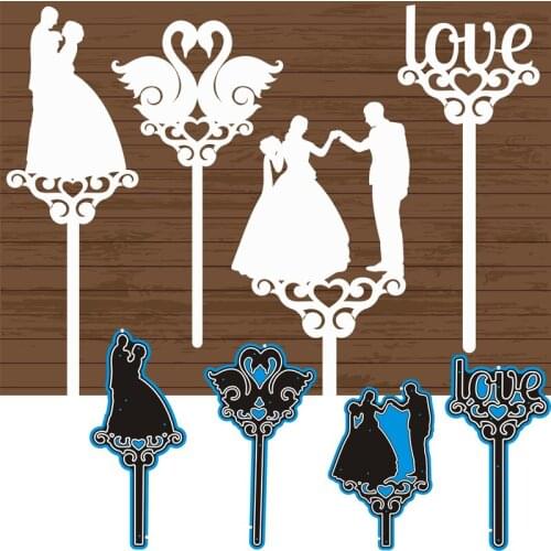 Cutting Dies Love Wedding Swan Couple Stencil Craft for Scrapbook Stamps Dies Embossing Paper Gift Card