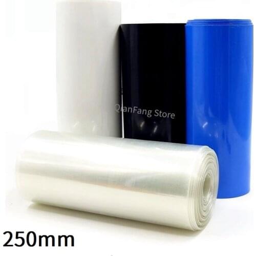 PVC Heat Shrink Tube 250mm Width Blue Multicolor Shrinkable Cable Sleeve Sheath Pack Cover for 18650 Lithium Battery Film Wrap