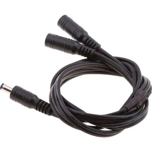 DC Power 1 Male Plug To 2 Female Jack Cable Splitter 5.5 Mm X 2.1mm Adapter