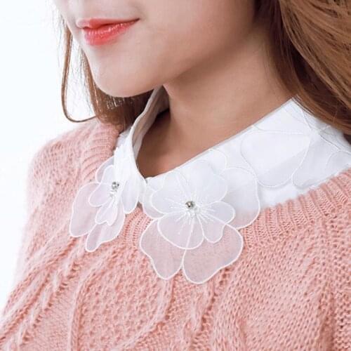 Adjust Fake Collar Kraggie Cols Floral Womens Detachable Collars For Sweater Crochet Decoration False Detachable Collar