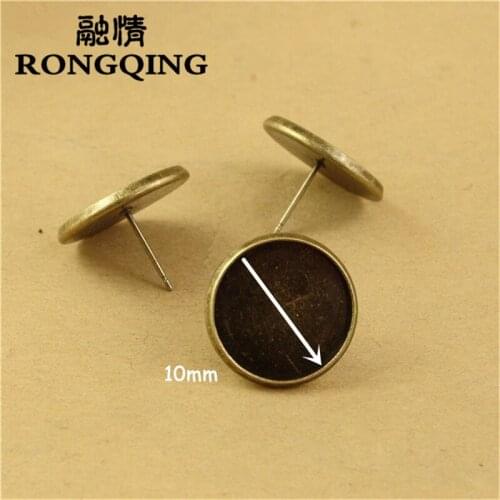 RONGQING 50pcs/lot Earrings accessories DIY accessories Accessories wholesale 10MM