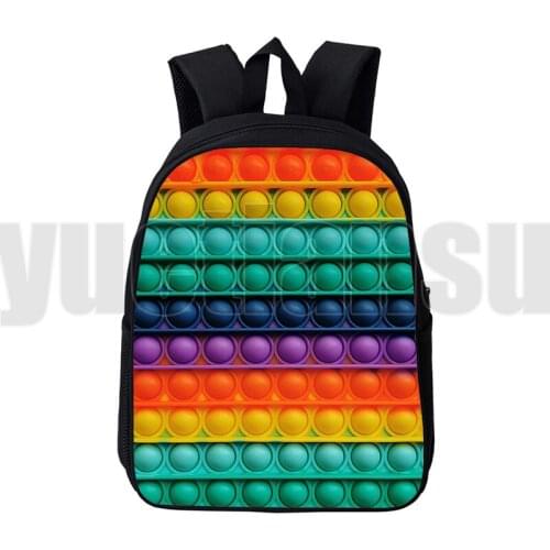 Back To School 3D Anime Rainbow Push Pop Fidget POP It Backpacks for School Teenagers Girls Family Game 12/16 Inch Bags Kids