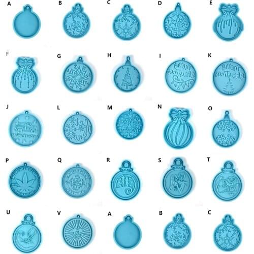 Silicone Moulds Christmas Ball Keychain Resin Crafts Silicone Mold Pendant Clay Molds New Year Candy Chocolate Jewelry Making