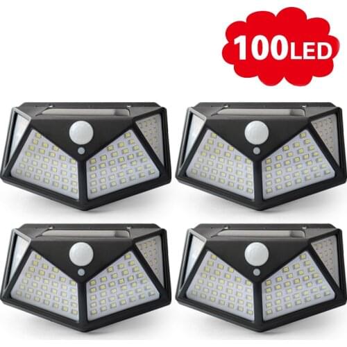 100 LED Solar Light 3 Mode Human Sensor Solar Lamp IP65 waterproof Outdoor Light Garden Light