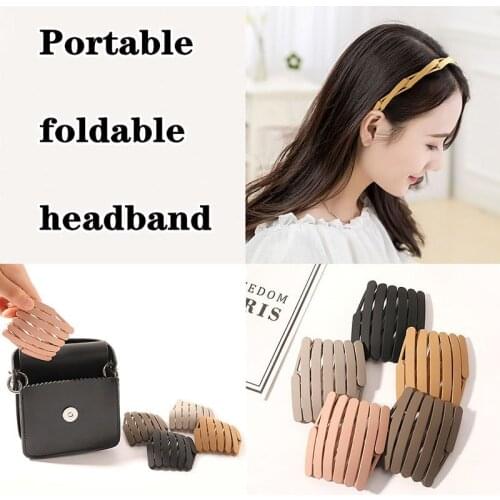 Telescopic Headband New Portable Folding Outer Start With Summer Invisible Headband With Tooth Non-Slip Headband