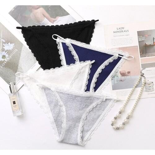 Women Cotton Underwear Lace Sexy Panties Female Underwear Fashion Briefs No Trace Soft Briefs Seamless Underpants Girls' Panties