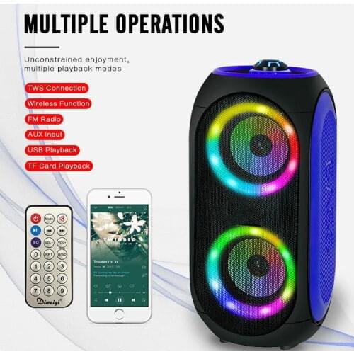 Outdoor TWS Wireless Karaoke Bluetooth Speaker Stereo Multifunctional Portable Subwoofer Speaker Radio Home Theater Music Player