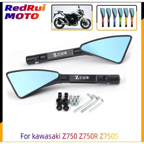 For kawasaki Z750 Z750R Z750S Universal Motorcycle Accessories CNC Aluminum Rear View Rearview Side Mirror Laser Logo