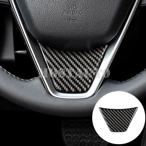 For Toyota Camry Carbon Fiber Inner Steering Wheel Trim Cover 2018-2019 1pcs Car Accessories Interior Car Decor Car Trim