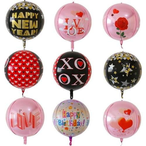 1pc 22inch 4D foil balloon xoxo happy new year birthday helium balls wedding birthday party decoration 2020 new year party suppl
