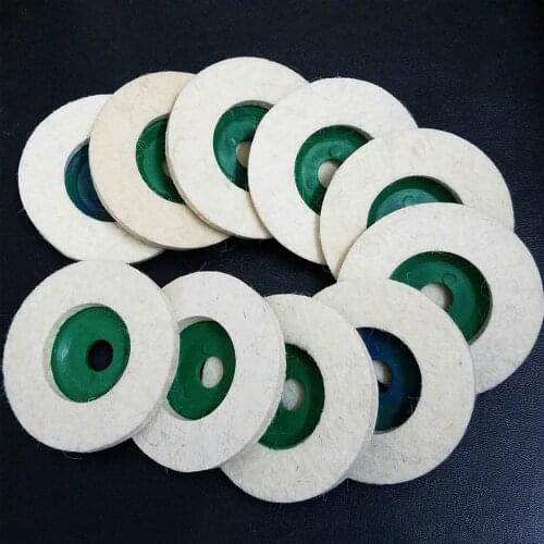 10Pcs 100mm Round Wool Buffing Pad Wheel Felt Buffer Polishing Disc Set