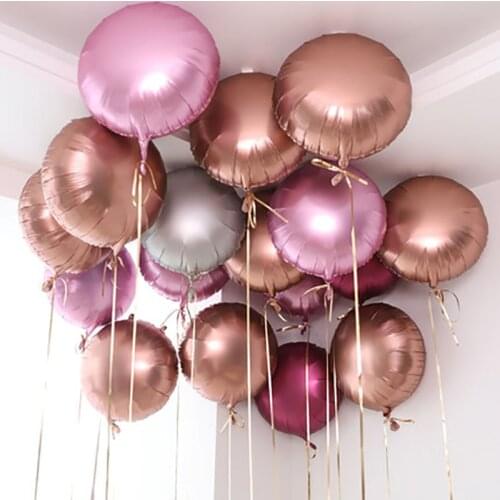 18inch Round Aluminum Foil Balloons Inflatable Birthday Balloon Party Decoration Wedding Baby Shower Helium Metallic Balls Gifts
