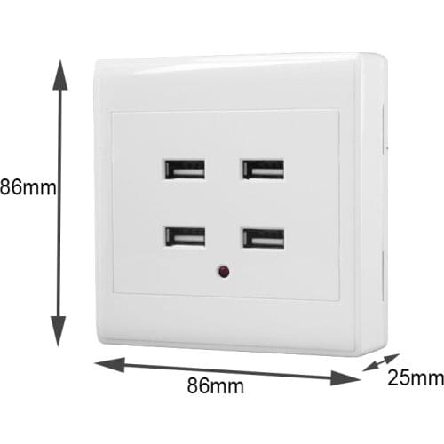 2/4 Ports 36/220V USB Electrical Socket Wall Mounted Embedded Charger Power Adapter Plug Outlet for Home Office Use Drop Ship