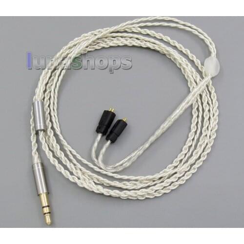 3.5mm With Earphone Hook Silver Foil PU Skin Cable For Ultimate Ears UE TF10 SF3 SF5 5EB 5pro TripleFi 15vm LN005524