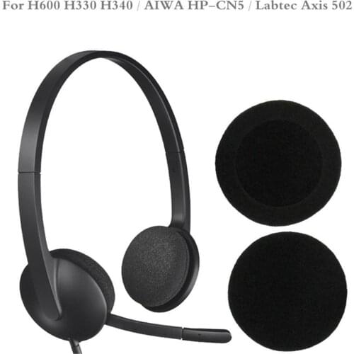 5 Pairs 60mm/2.4" Replacement Foam Earpads Cushion For Logitech- H600 H330 H340/Aiwa HP-CN5/Labtec Axis 502 headset Black
