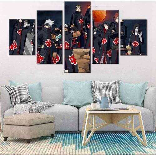 5 Piece Canvas Wall Art Anime Manga Ninja Figure Posters Pictures Living Room Decoration Bedroom Image Home Office Poster