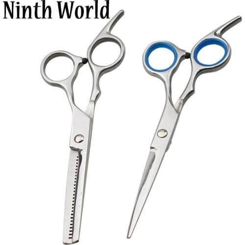 6 inch Cutting Thinning Styling Tool Hair Scissors Stainless Steel Salon Hairdressing Shears Regular Flat Teeth Blades