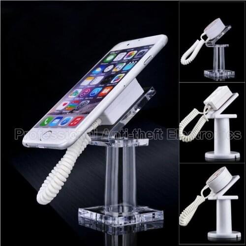 Acrylic mobile phone security display stand holder bracket with retractable cable 50pcs