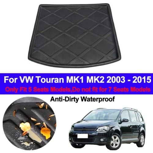 Car Rear Trunk Luggage Mat Cargo Tray Boot Liner For Volkswagen VW Touran MK1 MK2 2003 - 2015 Auto Carpet Protector Floor 2014