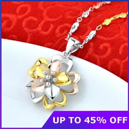 Real Sterling Silver S925 Necklace For Women 2021 New Personality Silver Clavicle Simple Color Neck Chain Jewelry Birthday Gift