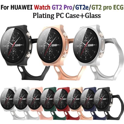 Top Quality PC Frame Protective Cover For Huawei Watch GT2 Pro Screen Tempered Glass Film for Huawei Watch GT 2 Pro GT2e Case