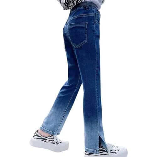 2021 Girls Jeans Patchwork Jeans Kids Girl Casual Style Childrens Jeans Spring Autumn Childrens Clothes 6 8 10 12 14