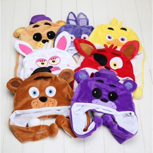 FNAF Plush Mangle Freddy Fazbear Foxy Bonnie Chica Cartoon Hat Warm Winter Cap Plush Toy