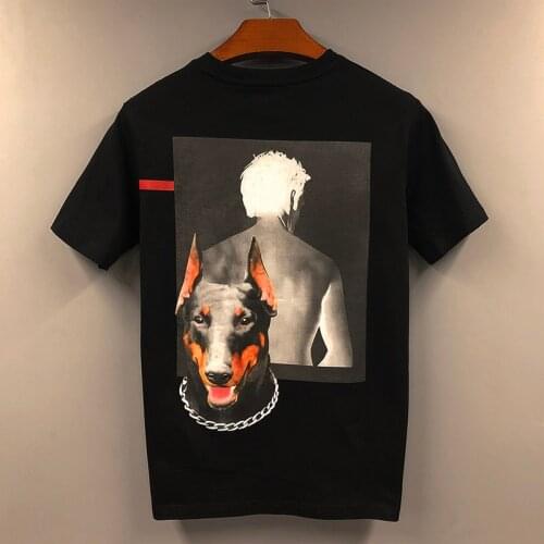 Summer Europe Original Back Side Print T-Shirts Men Lovers Loose Short Sleeve Tees Street Casual O-Neck Tops TShirt 45-100kg