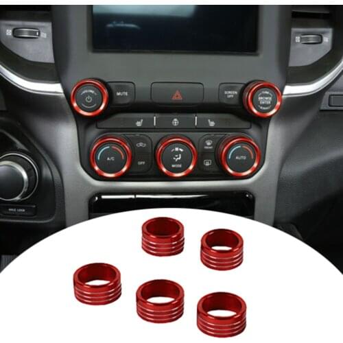 Center Console AC Radio Switch Knob Cover For RAM 1500 2018+ Red