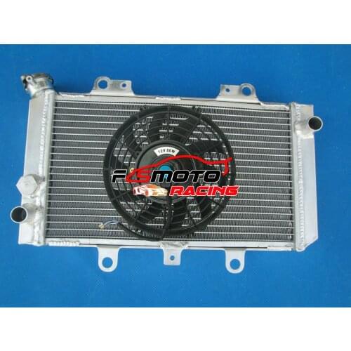 ATV QUAD Aluminum Radiator For Yamaha Grizzly 660 YFM66F YFM660F 2002-2008 2003 2004 2007 2006 & FAN