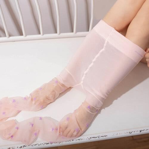 Summer thin children stockings cute printing stars breathable ultra-thin fashion princess dance girls pantyhose kids tights